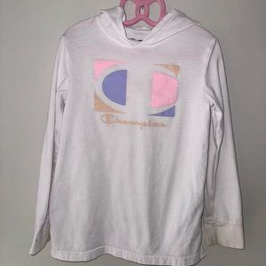 Champion, girls hooded long sleeve top size 7/8